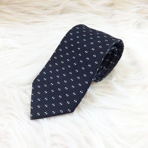 Claiborne Men's Silk Tie Black & Silver & White